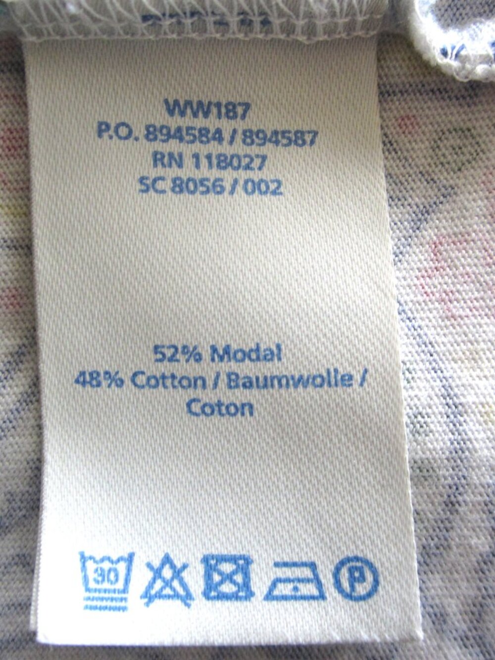 Boden Amelie Size 14R Jersey Dress Ruched Waist Sun Tile Medallion Purple Pink - Picture 9 of 10